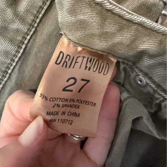 DRIFTWOOD Olive Straight-Leg Jeans with Plaid Cuffs